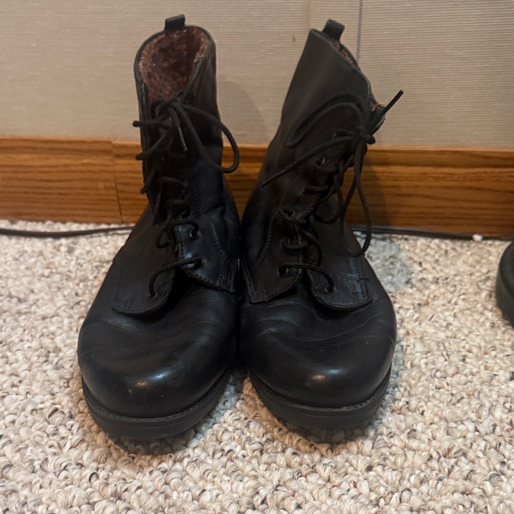 Classic Black Lace-Up Combat Boots